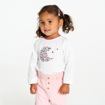 تيشيرت برسوم حيوانات باللون الوردي للفتيات الرضع.